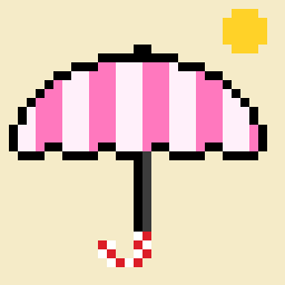 Ombrello #1101, candy stripes on cream