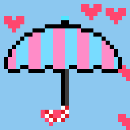 Ombrello #686, bubblegum stripes on sky